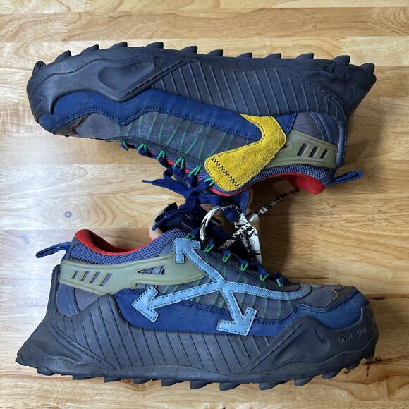 Off-White Odsy-1000 Trail Sneakers in the Blue/Yellow/Multi, Men’s EU43 US10,EUC - Picture 2 of 9